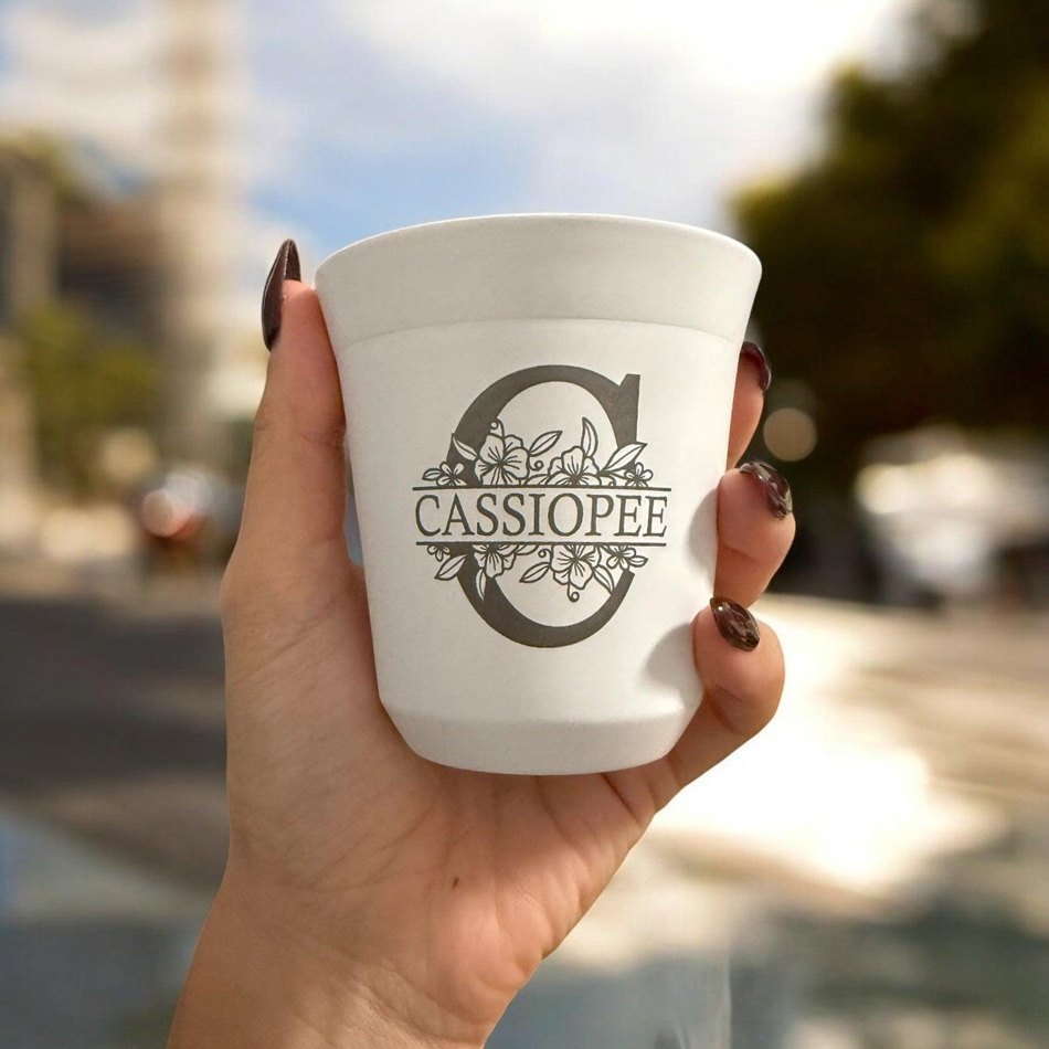 Tasse à café en inox, création Luxx Engraving